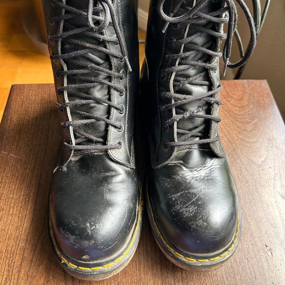 LIMITED 11587001 DR MARTENS BOOTS MODS LASER 10EYE SKULL US 11 STEEL TOE main image 12
